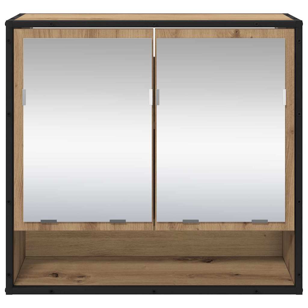 Armário de Espelho para Banheiro com porta carvalho artisiano