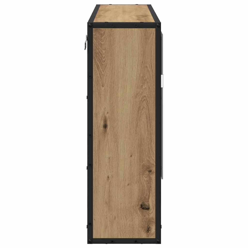 Armário de Espelho para Banheiro com porta carvalho artisiano