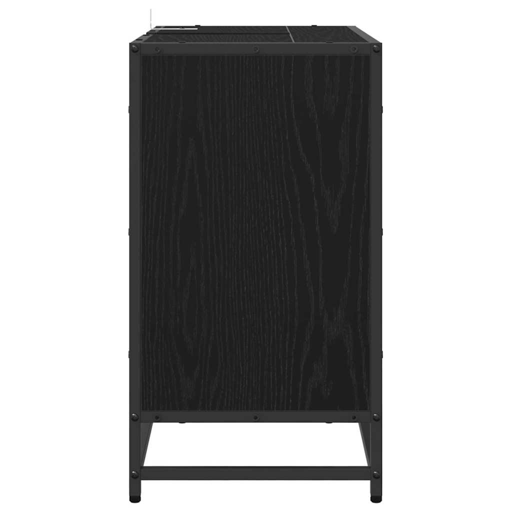 Armário para Pia de Banheiro Carvalho preto 65 x 33 x 60 cm