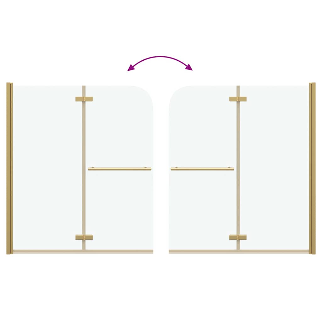 Enclosure de Chuveiro Ouro 95 x 140 cm Vidro ESG e Alumínio