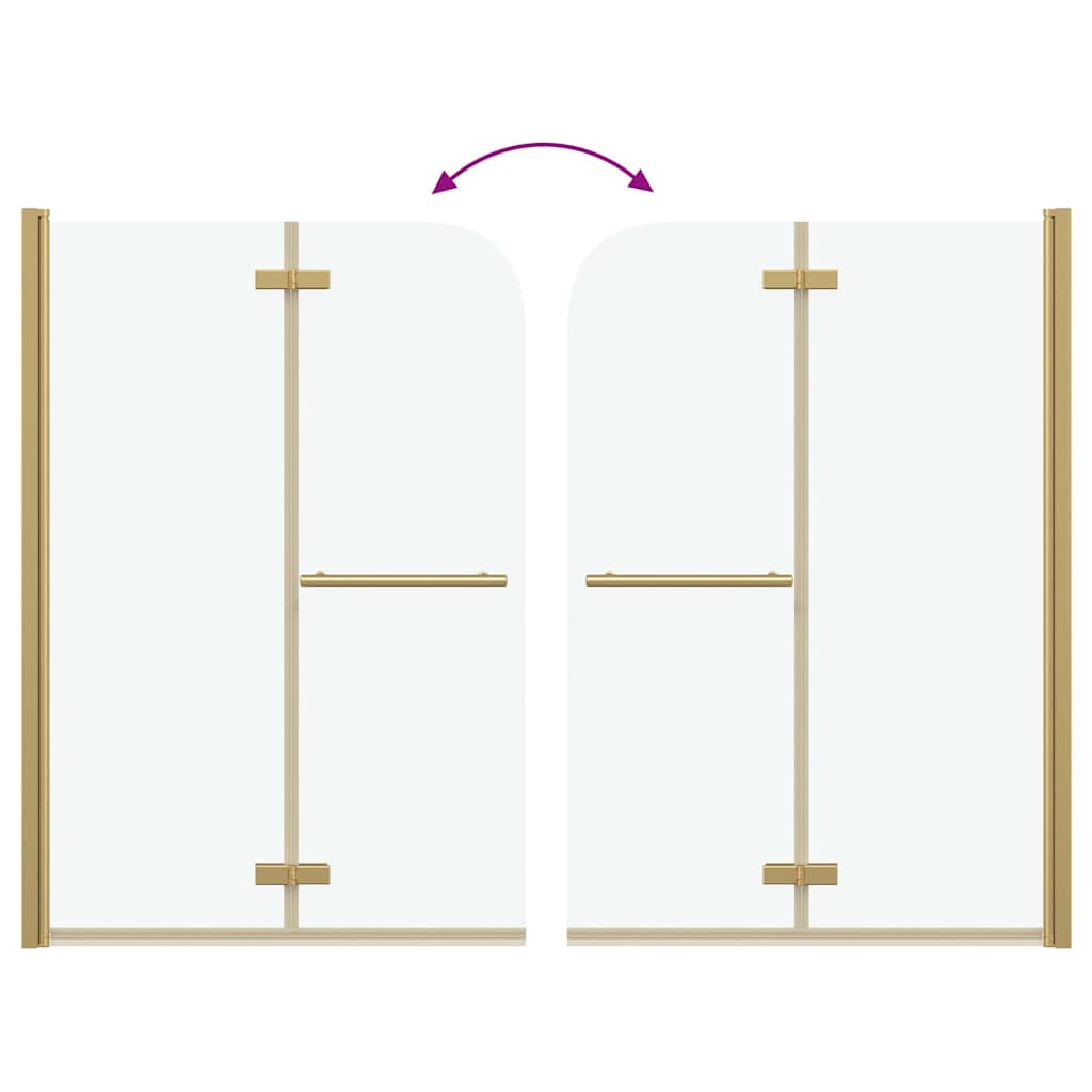 Enclosure de Chuveiro Ouro 95 x 140 cm Vidro ESG e Alumínio