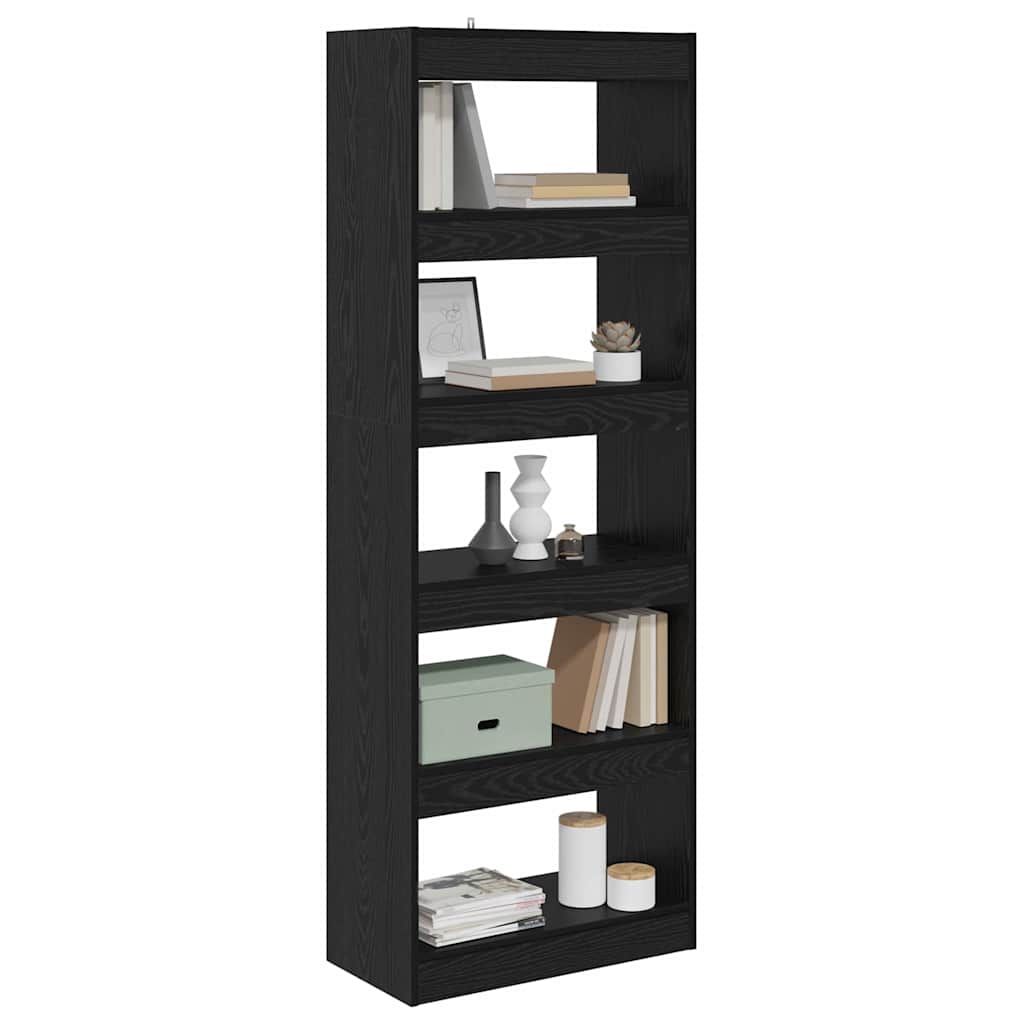 Gabinete de Livros Carvalho preto 60 x 30 x 166 cm