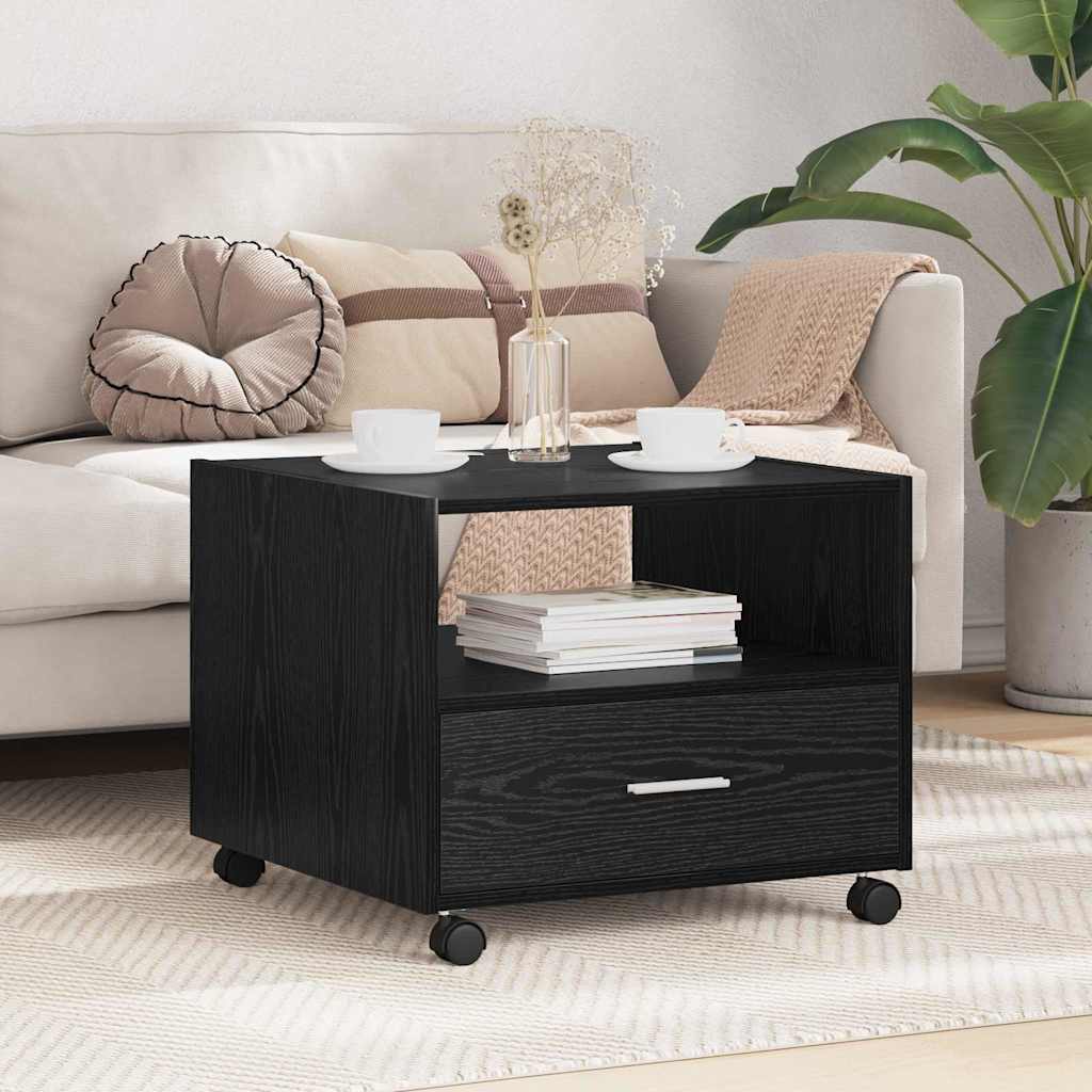 Mesa de centro com gaveta Carvalho preto 55 x 55 x 45 cm