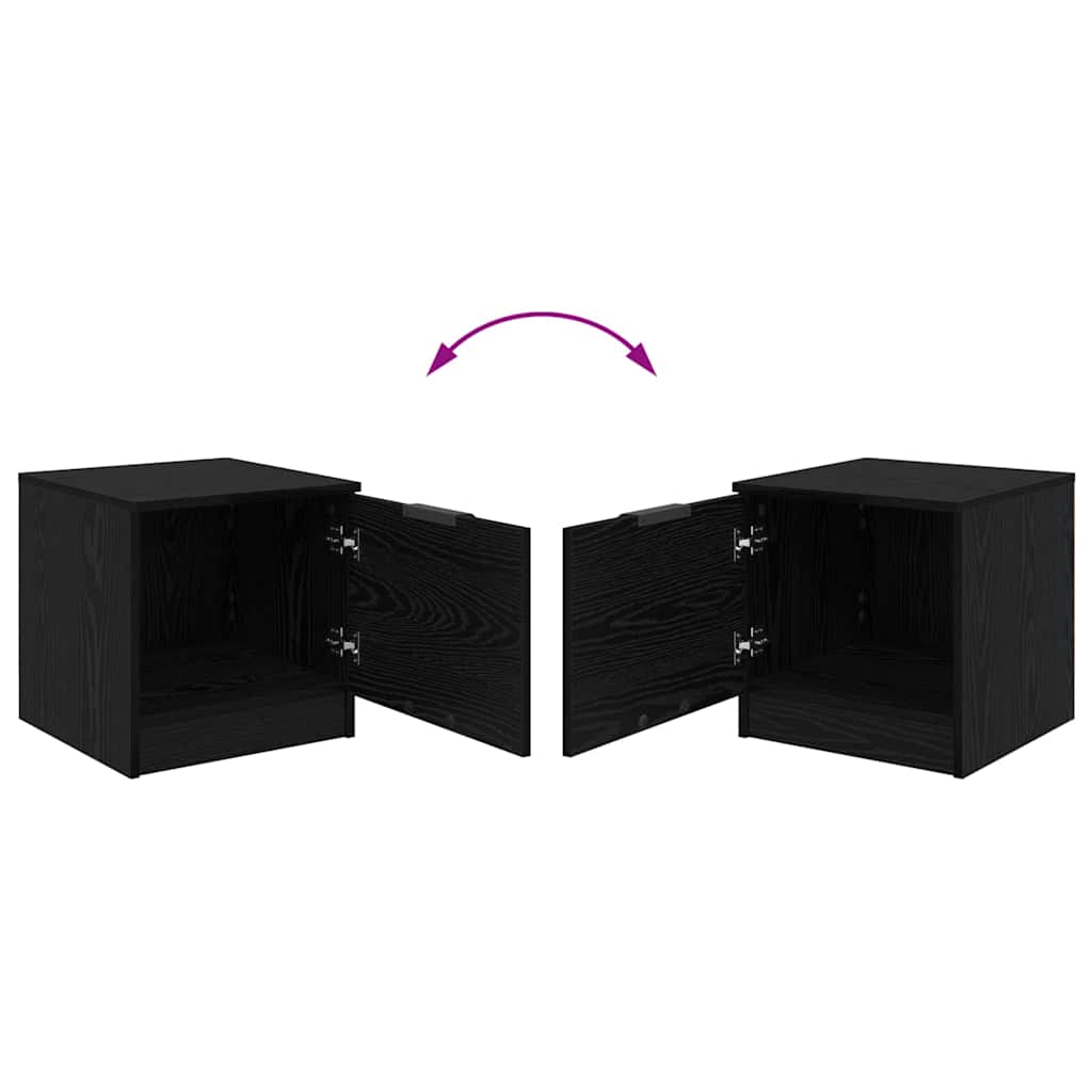Armário de cama 2 pcs Carvalho preto 40 x 39 x 40 cm