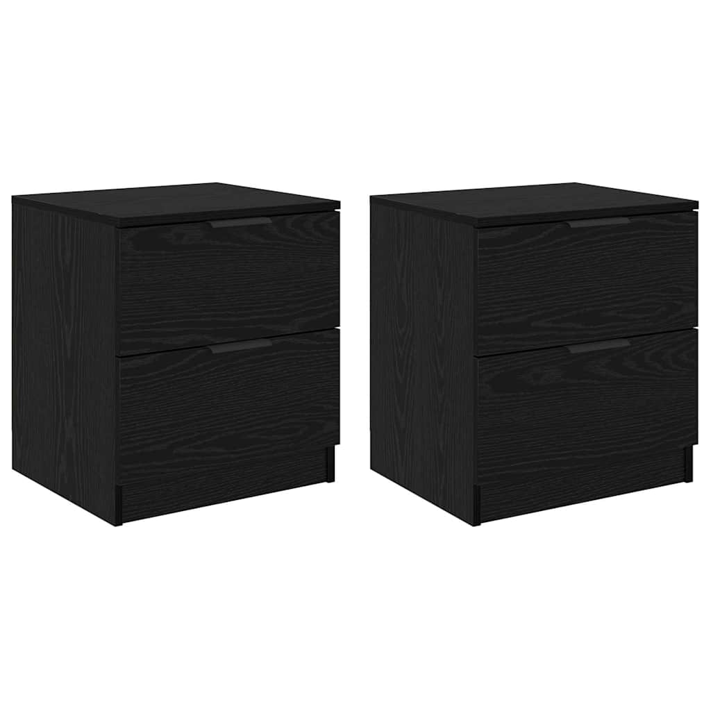 Armário de Cabeceira 2 pcs Carvalho preto 45 x 39 x 50 cm