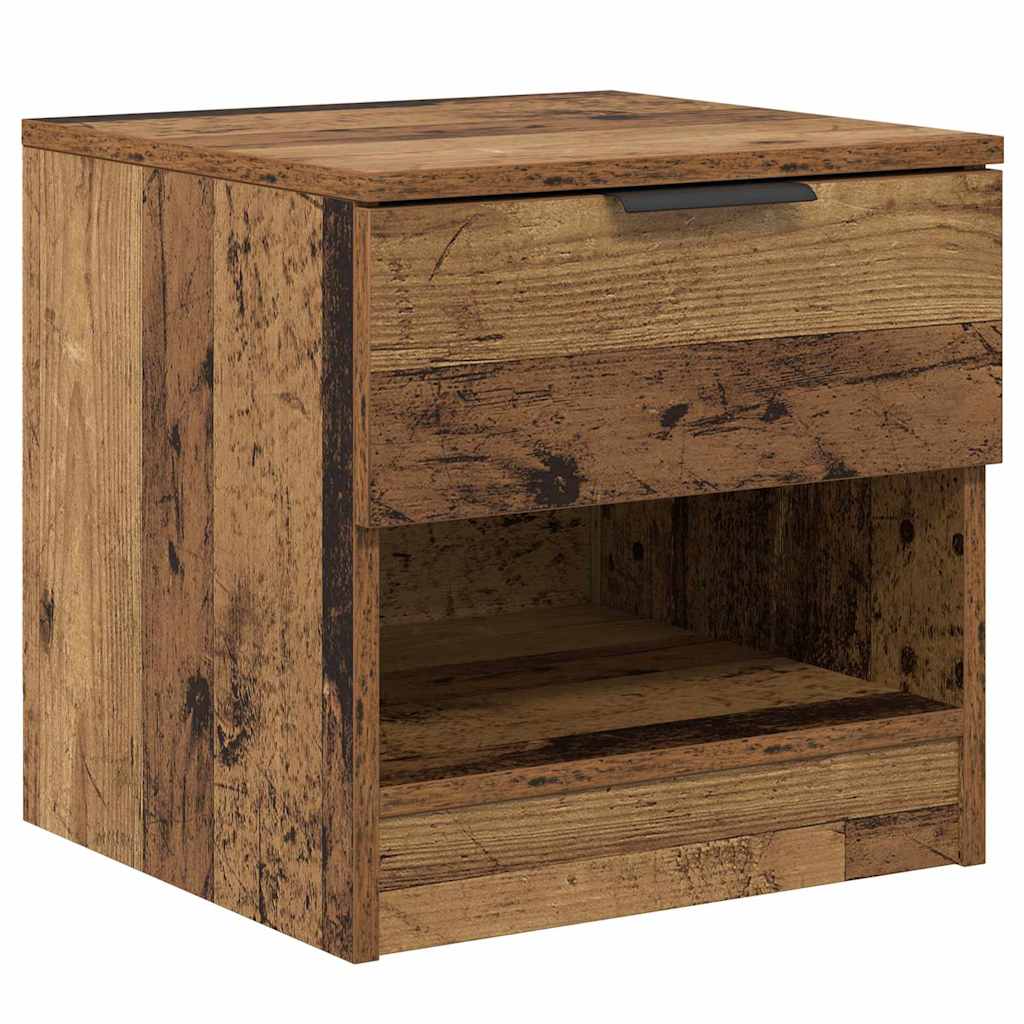 Armário de cama com gaveta 2 pcs Madeira antiga 40 x 39 x 40 cm