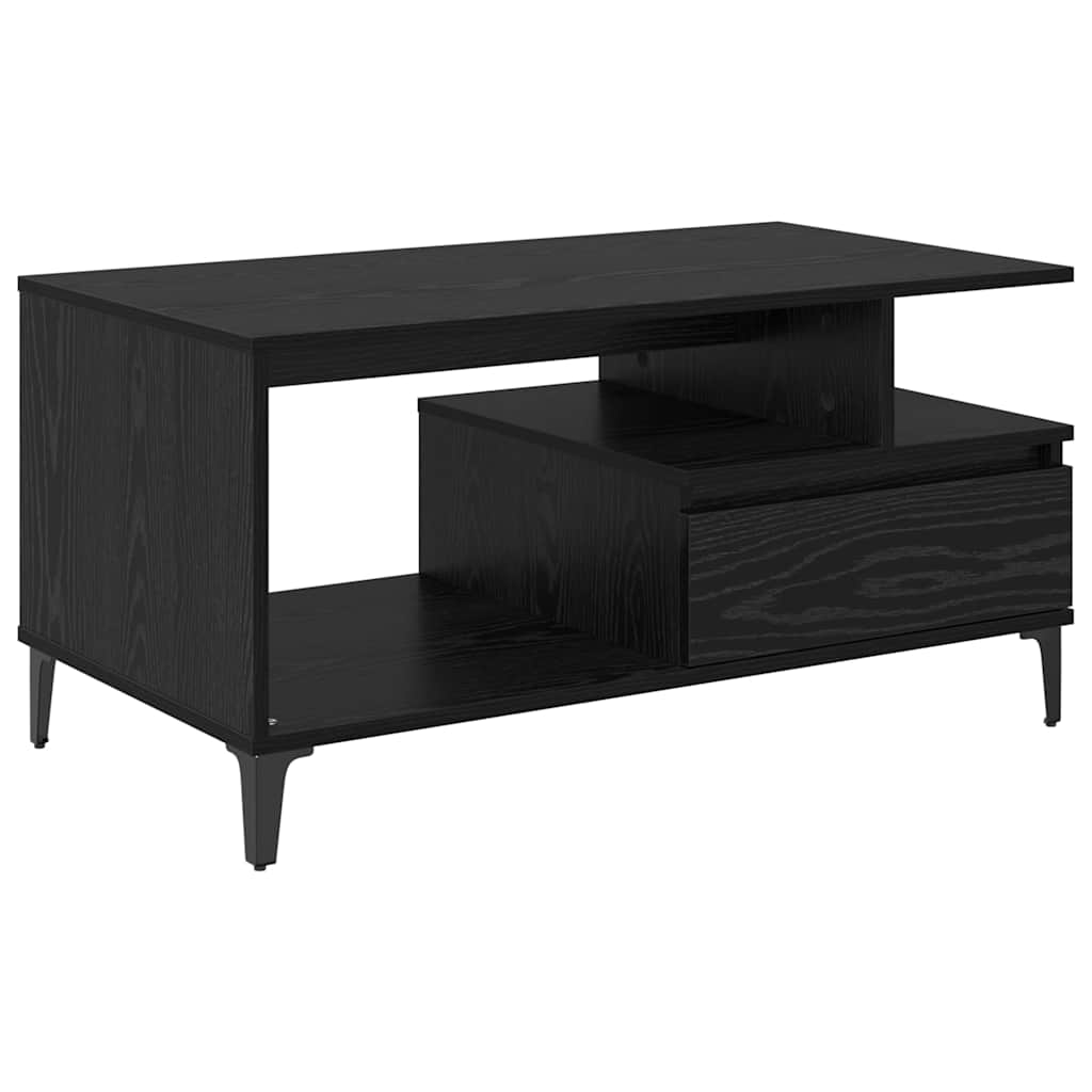Mesa de centro com gaveta Carvalho preto 90 x 49 x 45 cm