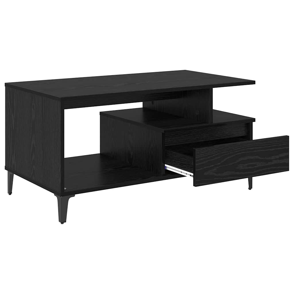 Mesa de centro com gaveta Carvalho preto 90 x 49 x 45 cm
