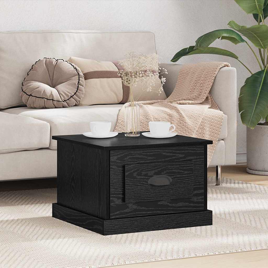 Mesa de centro com gaveta Carvalho preto 50 x 50 x 35 cm