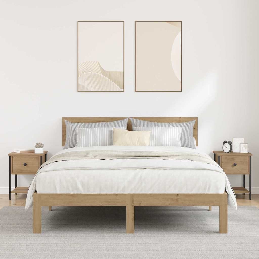 Mesa-de-cabeceira 2 pcs carvalho artisiano 34 x 35,5 x 45 cm