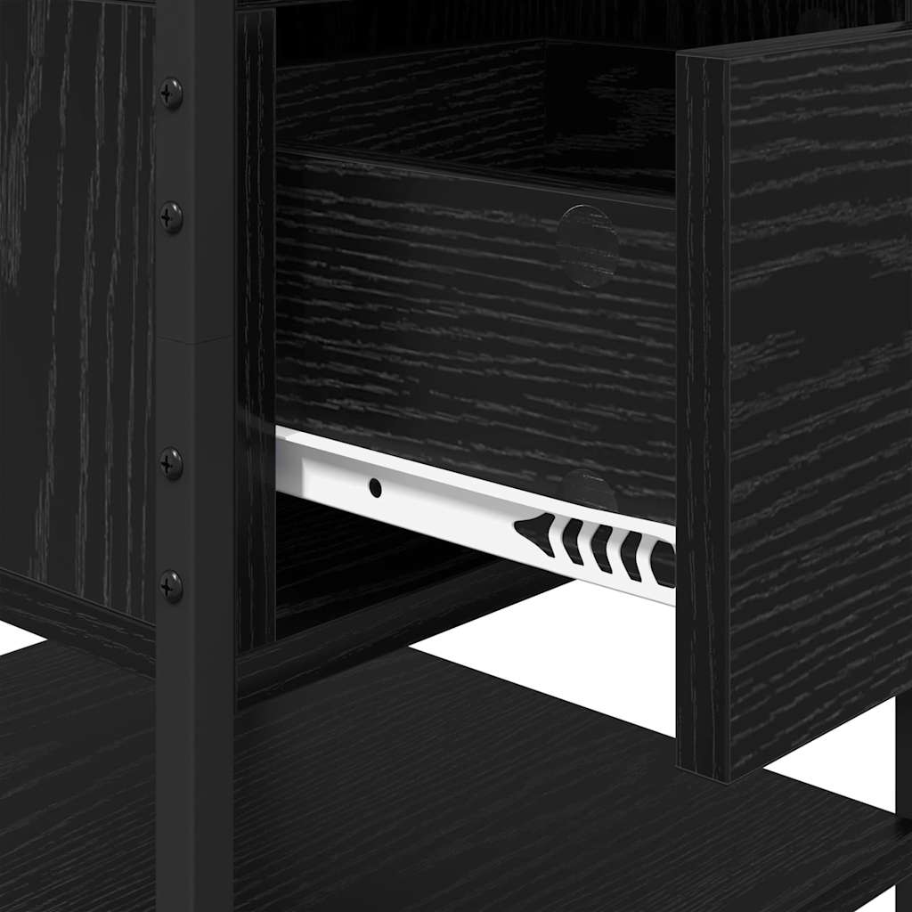 Armário de Cabeceira com gaveta Carvalho preto 40 x 42 x 56 cm