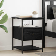 Armário de Cabeceira com gaveta Carvalho preto 40 x 42 x 56 cm