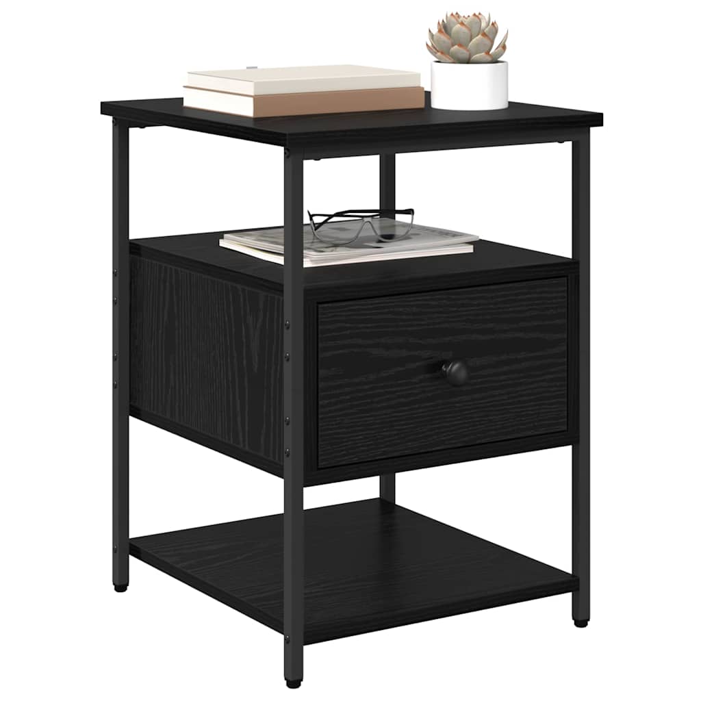 Armário de Cabeceira com gaveta Carvalho preto 40 x 42 x 56 cm