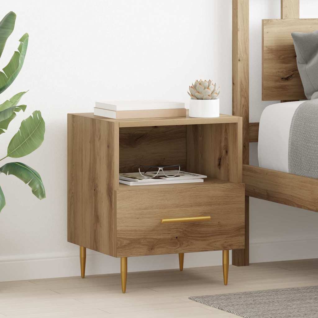 Mesa-de-cabeceira com gaveta 2 pcs Castanho 40 x 35 x 47,5 cm