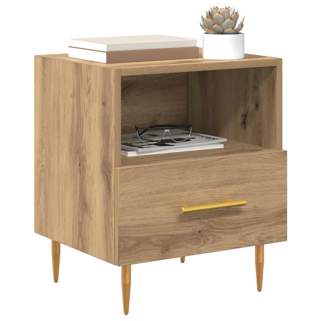 Mesa-de-cabeceira com gaveta 2 pcs Castanho 40 x 35 x 47,5 cm