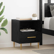 Mesa-de-cabeceira com gaveta 2 pcs Preto 40 x 35 x 47,5 cm