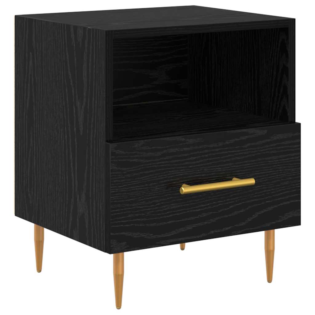 Mesa-de-cabeceira com gaveta 2 pcs Preto 40 x 35 x 47,5 cm