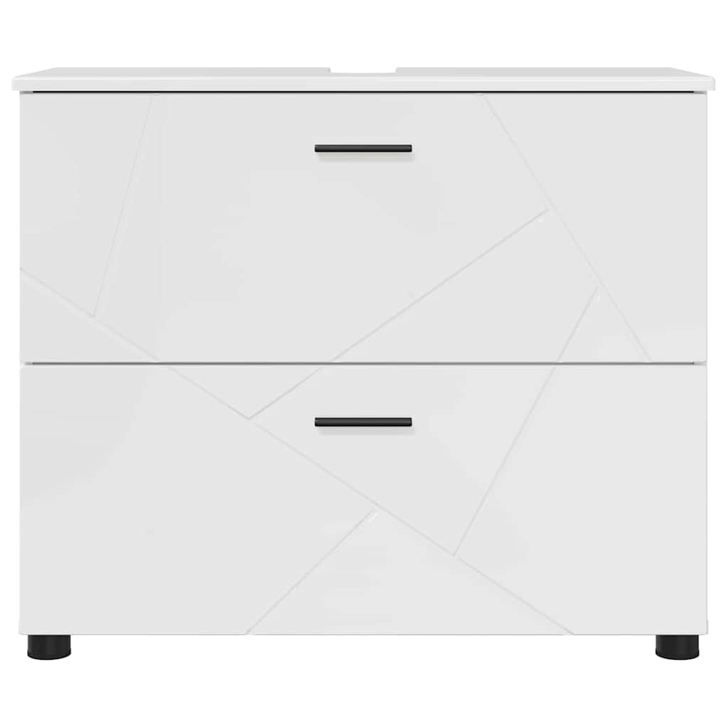 Armário de Banheiro Branco brilhante 76,5 x 35 x 64 cm