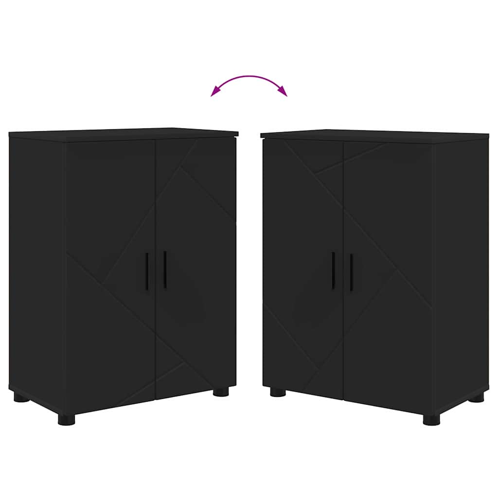 Armário de Banheiro Preto 60 x 35 x 80 cm Madeira processada