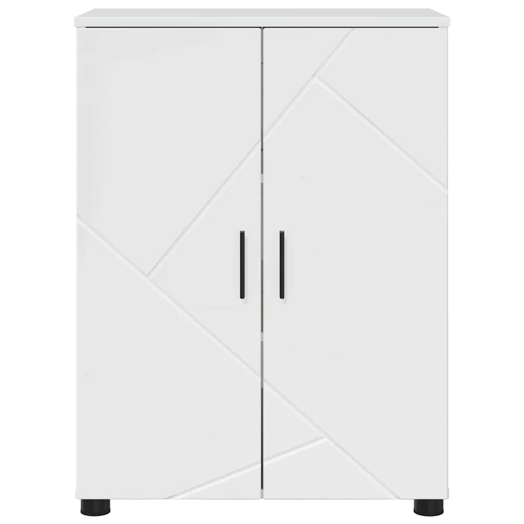 Armário de Banheiro com porta Branco brilhante 60 x 35 x 80 cm