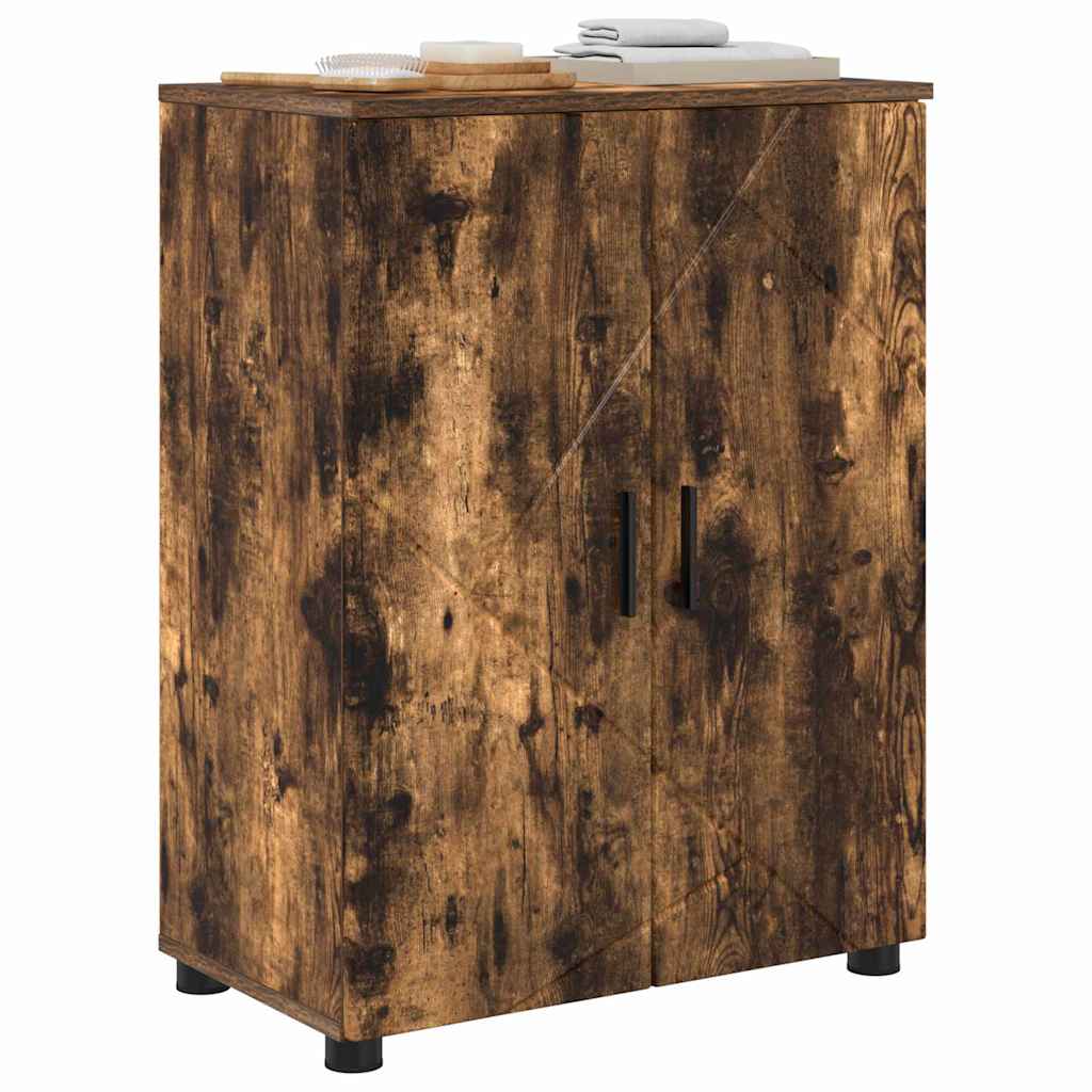 Armário de Banheiro com porta Carvalho fumado 60 x 35 x 80 cm