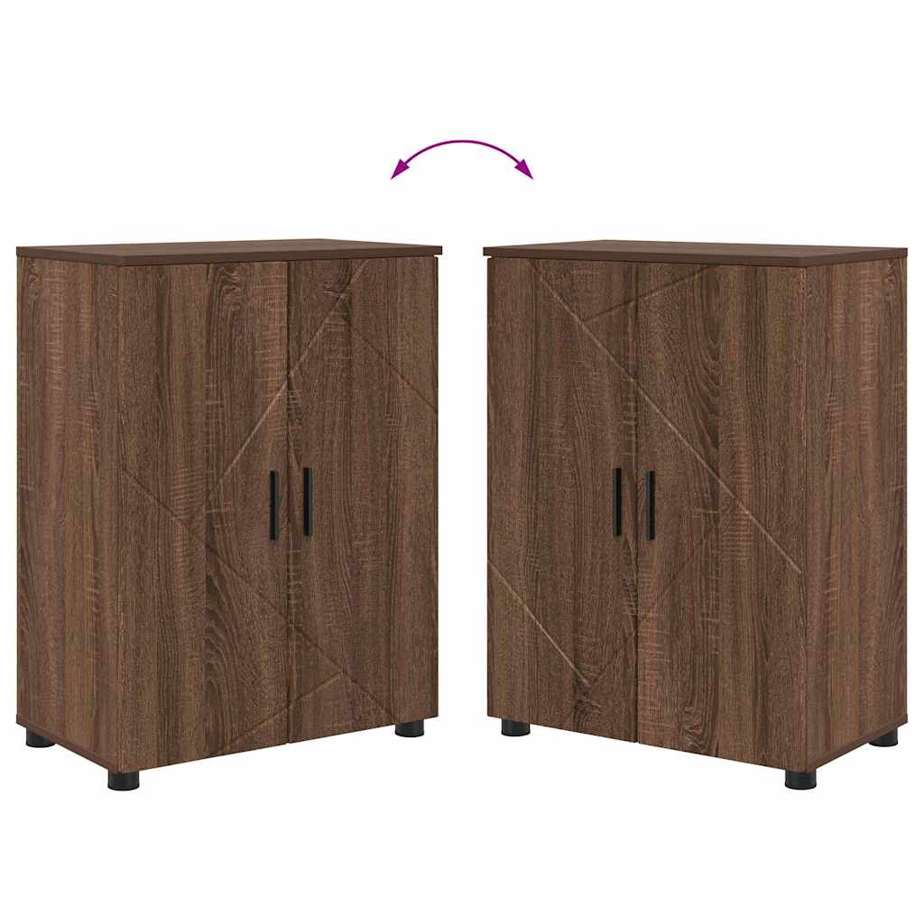 Armário de Banheiro com porta Carvalho castanho 60 x 35 x 80 cm