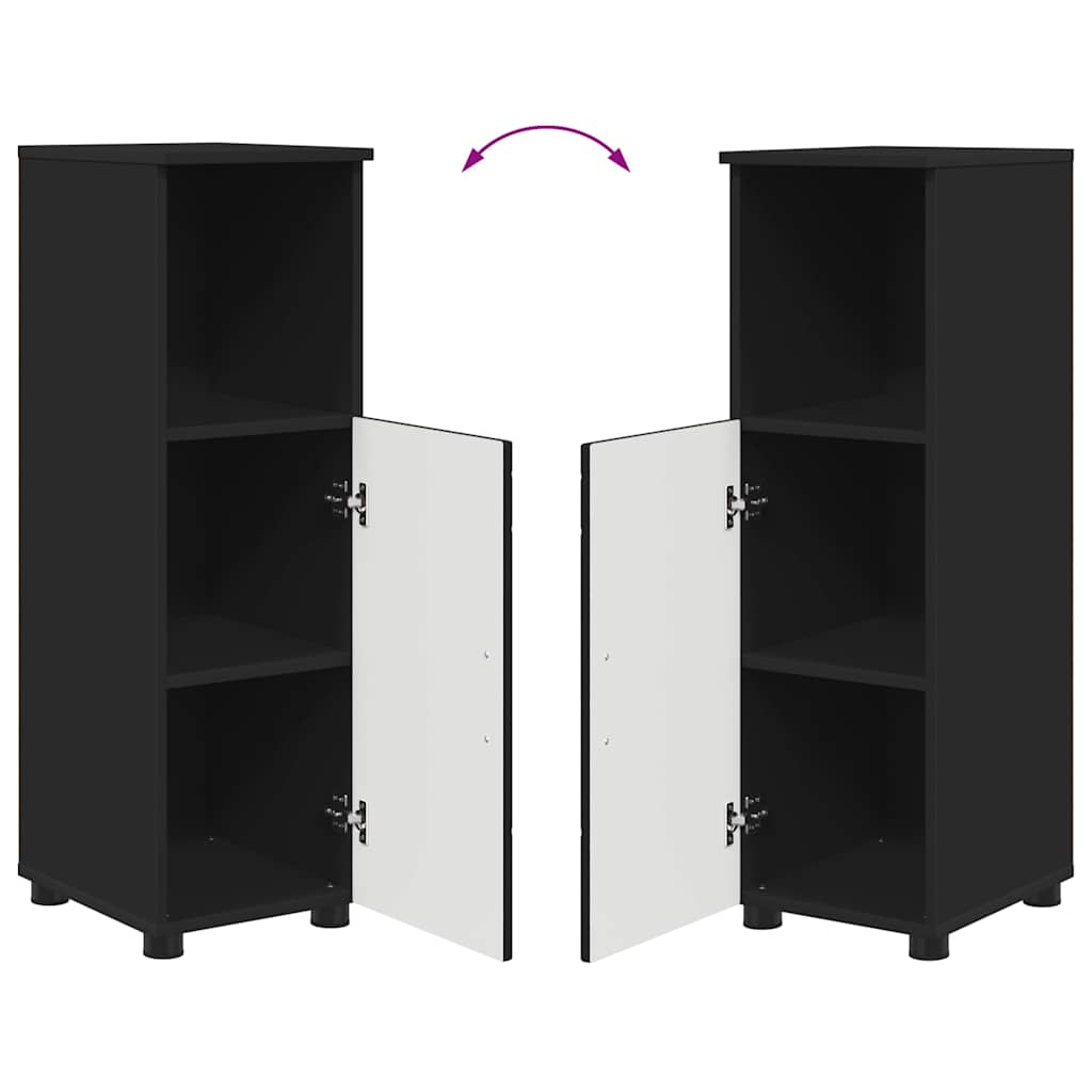 Armário de Banheiro Preto 30 x 35 x 95 cm Madeira processada