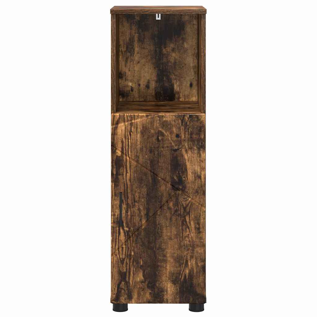 Armário de Banheiro com porta Carvalho fumado 30 x 35 x 95 cm