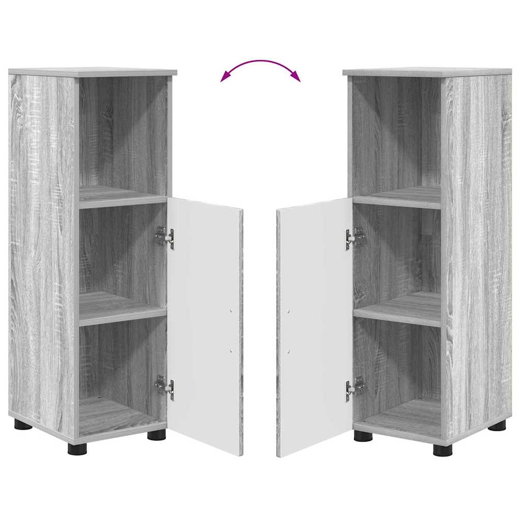 Armário de Banheiro com porta Sonoma cinzento 30 x 35 x 95 cm