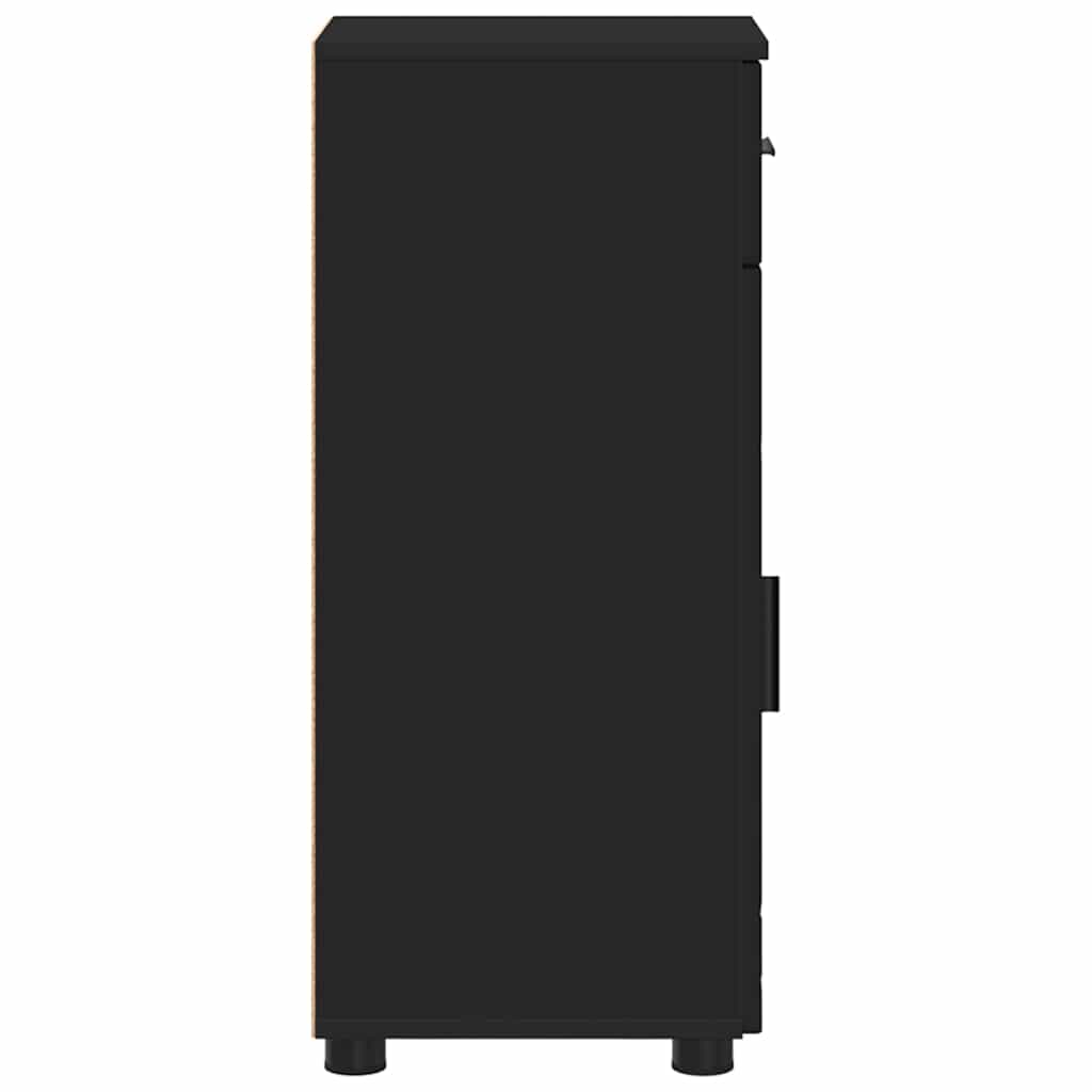 Armário de Banheiro Preto 30 x 35 x 80 cm Madeira processada