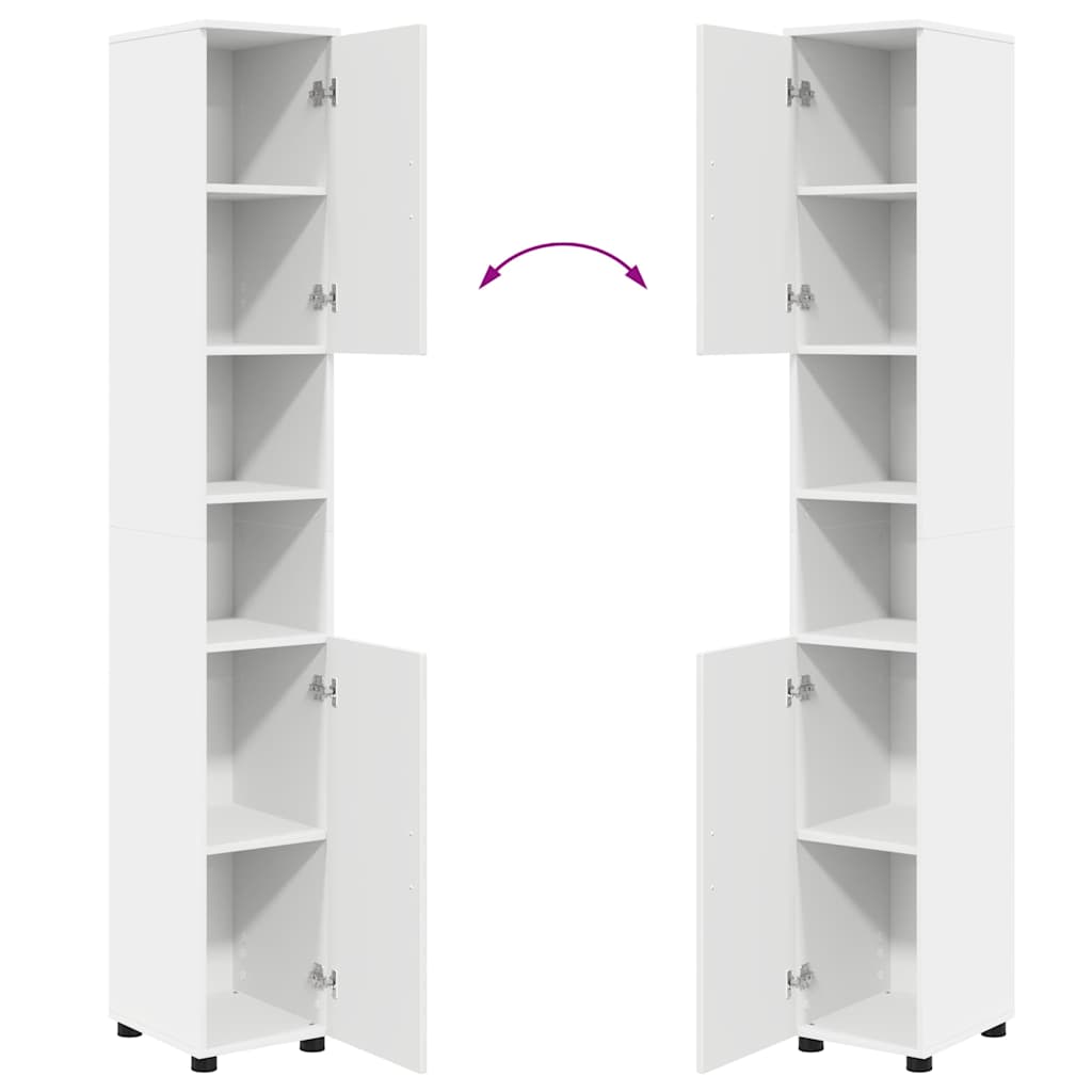 Armário Alto de Banheiro com porta Branco 30 x 35 x 192 cm