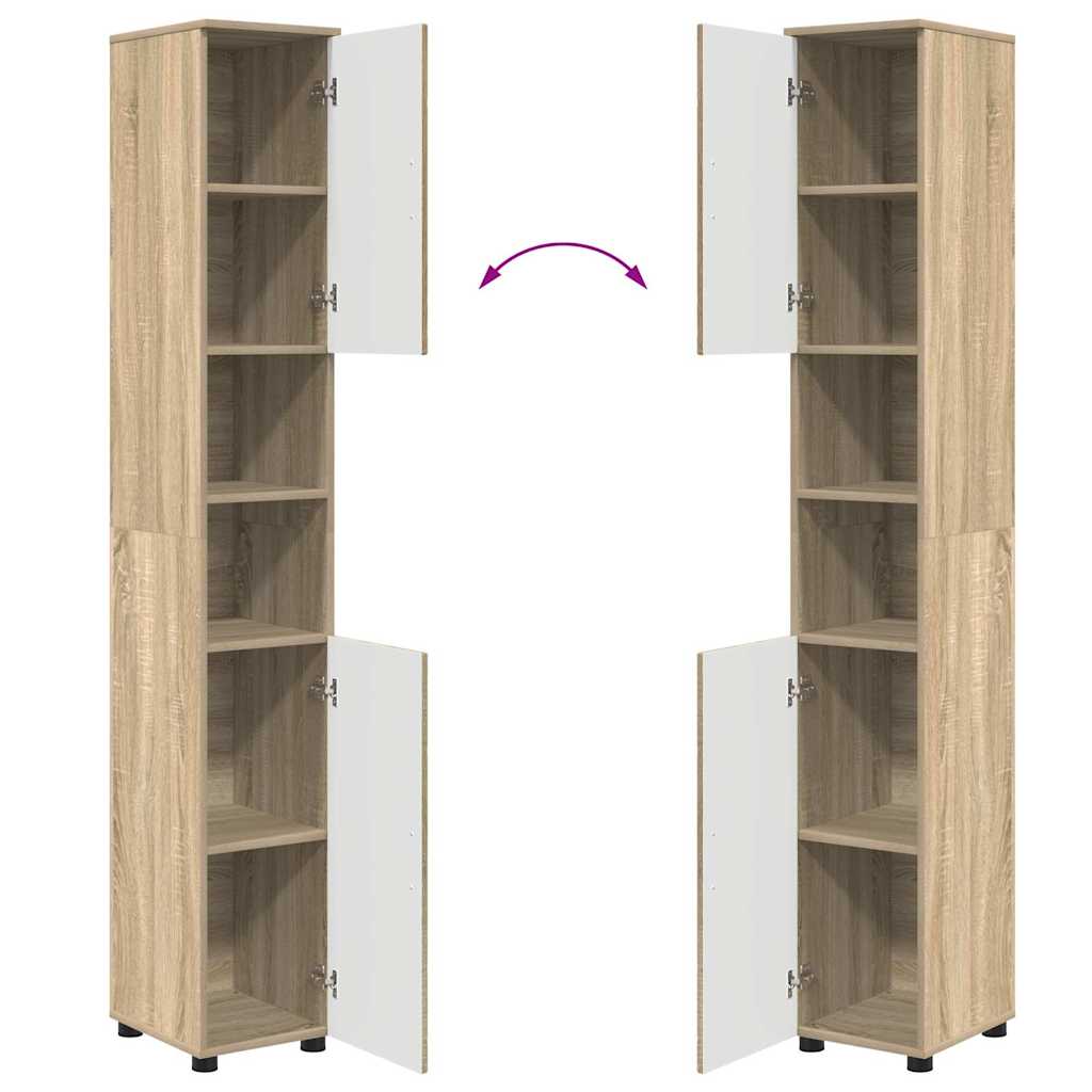 Armário Alto de Banheiro Carvalho sonoma 30 x 35 x 192 cm