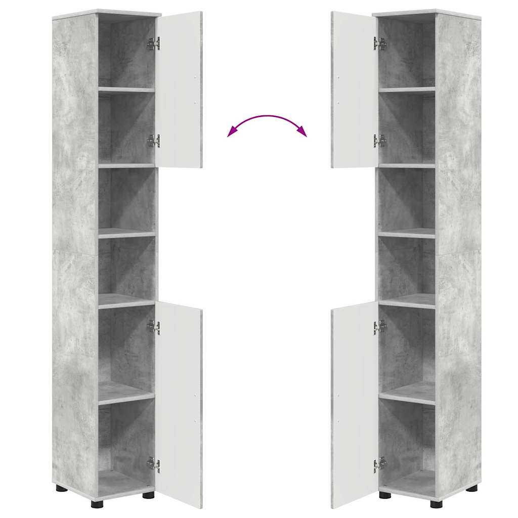 Armário Alto de Banheiro Cinzento cimento 30 x 35 x 192 cm