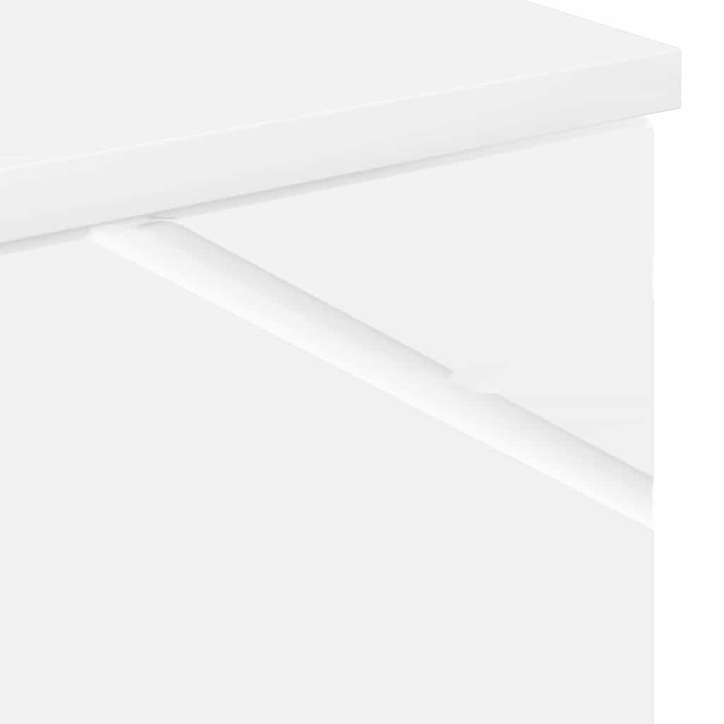 Armário Alto de Banheiro Branco brilhante 30 x 35 x 192 cm