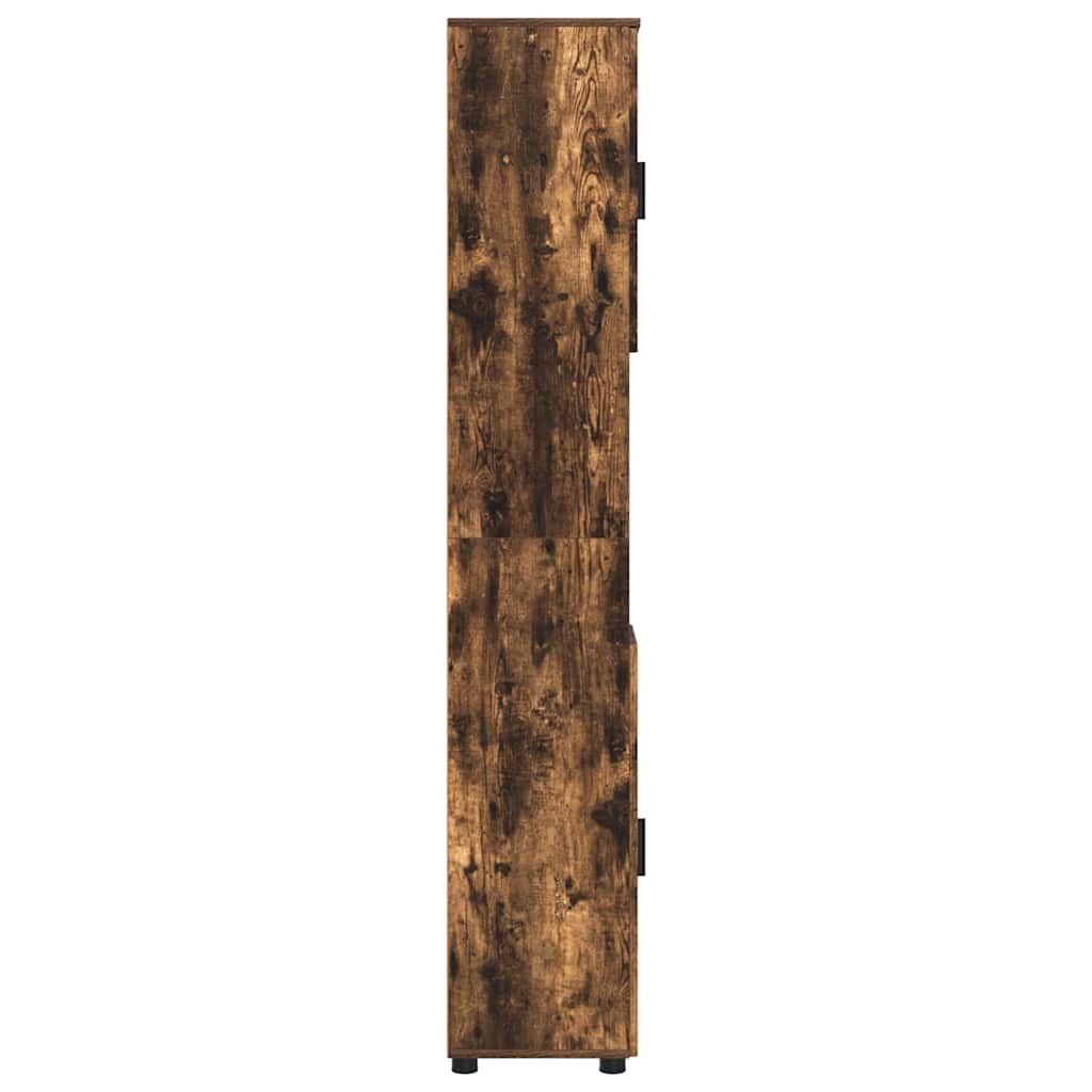 Armário Alto de Banheiro Carvalho fumado 30 x 35 x 192 cm