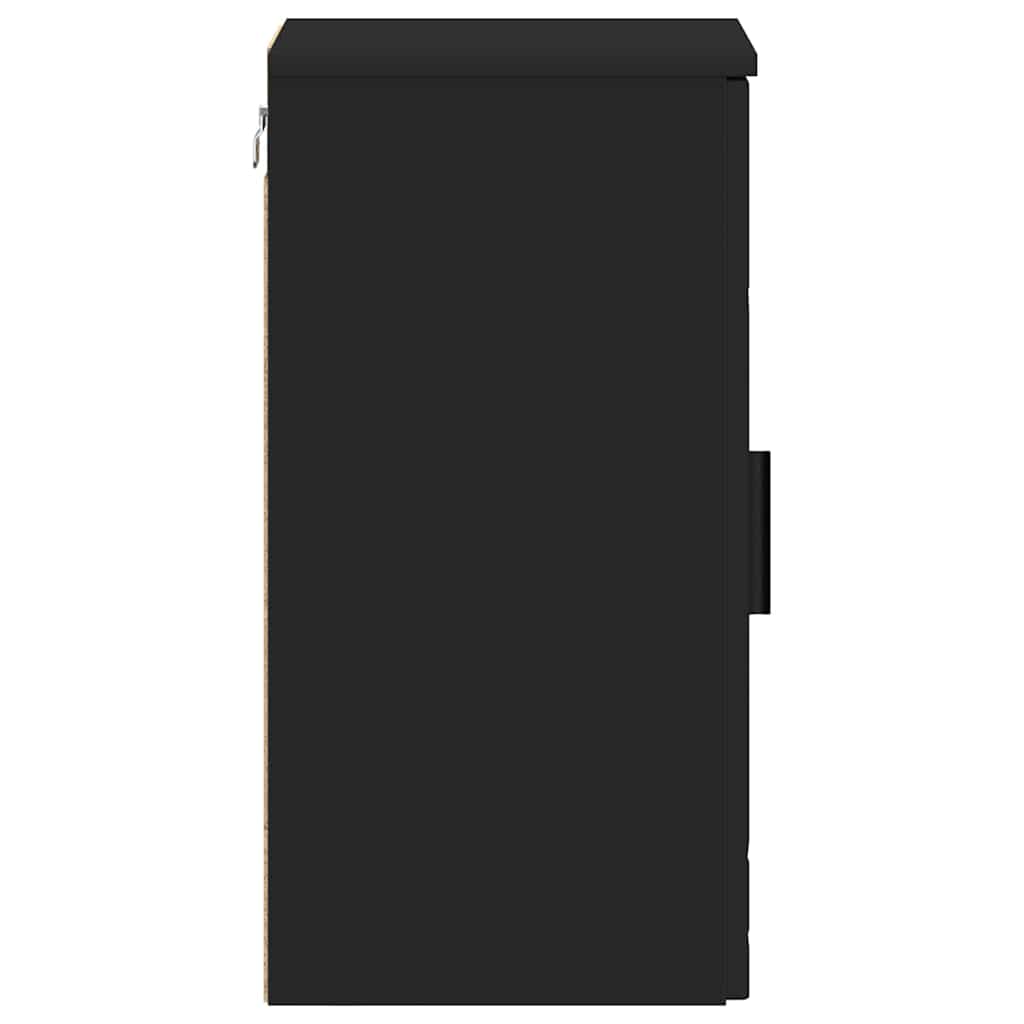 Armário de Banheiro Preto 30 x 31,5 x 61 cm Madeira processada