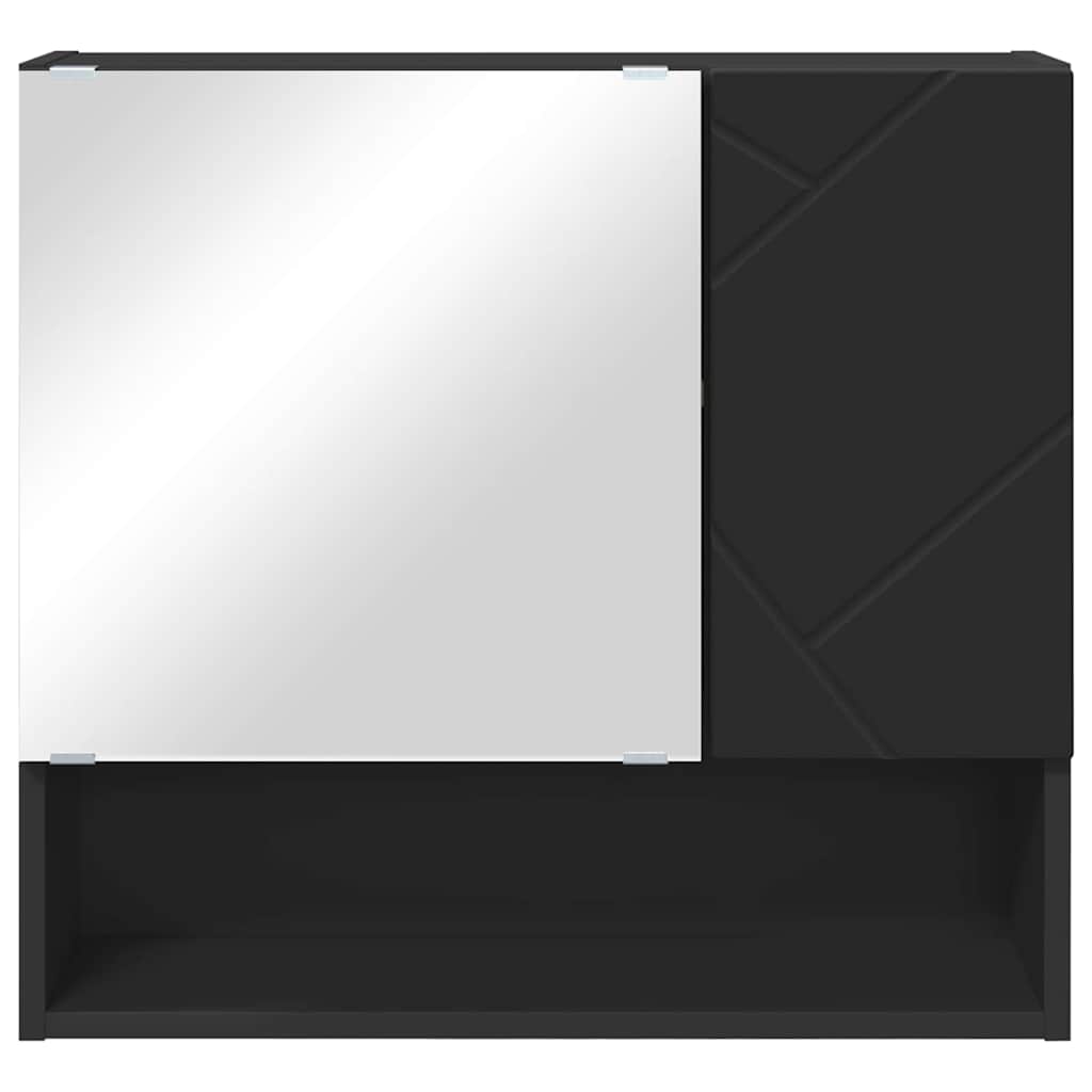 Armário de Espelho Preto 59 x 17 x 55 cm Madeira processada