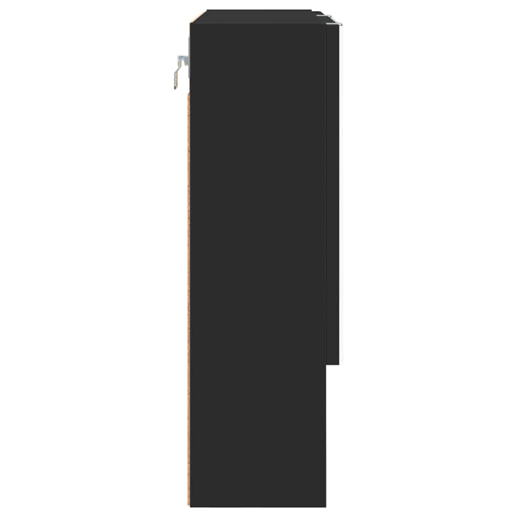 Armário de Espelho Preto 59 x 17 x 55 cm Madeira processada