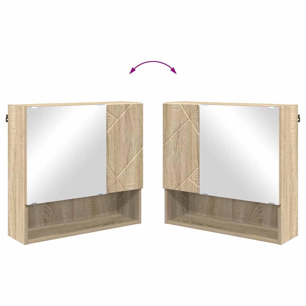 Armário de Espelho com porta Carvalho sonoma 59 x 17 x 55 cm