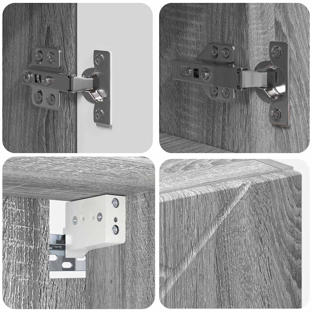 Armário de Espelho com porta Sonoma cinzento 59 x 17 x 55 cm