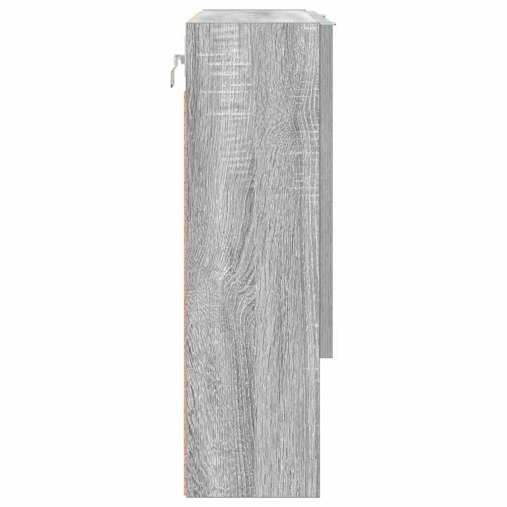 Armário de Espelho com porta Sonoma cinzento 59 x 17 x 55 cm