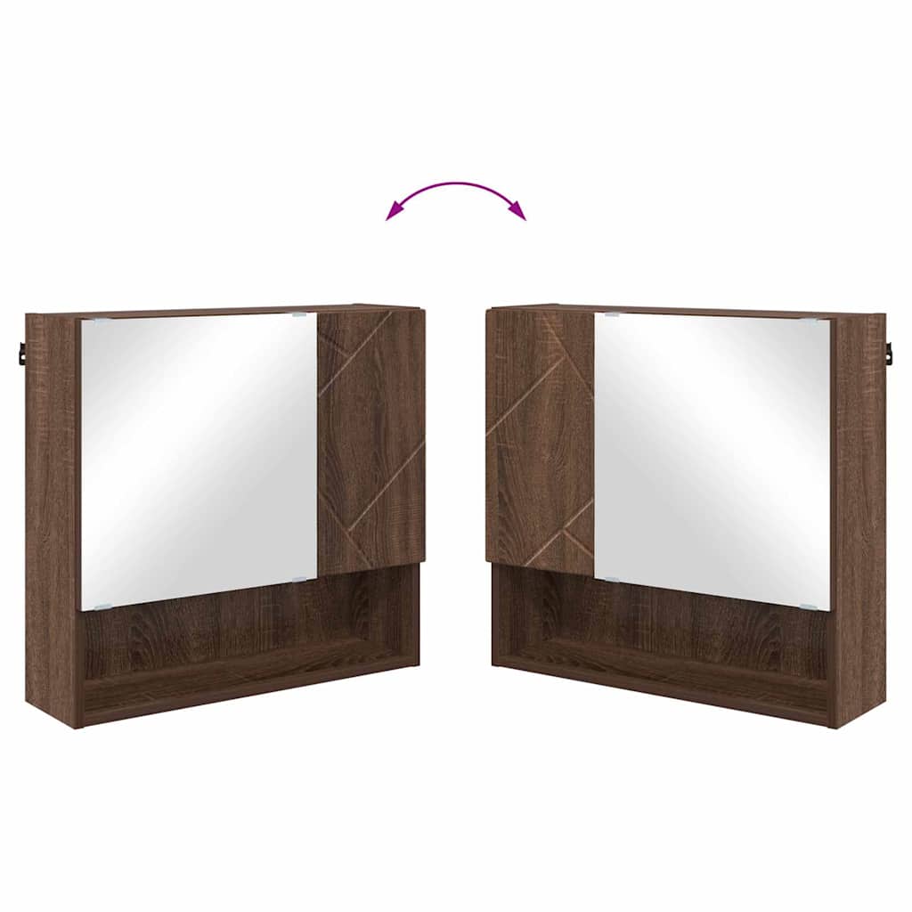 Armário de Espelho com porta Carvalho castanho 59 x 17 x 55 cm