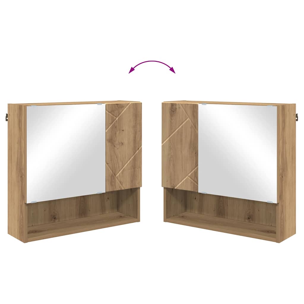 Armário de Espelho com porta carvalho artisiano 59 x 17 x 55 cm