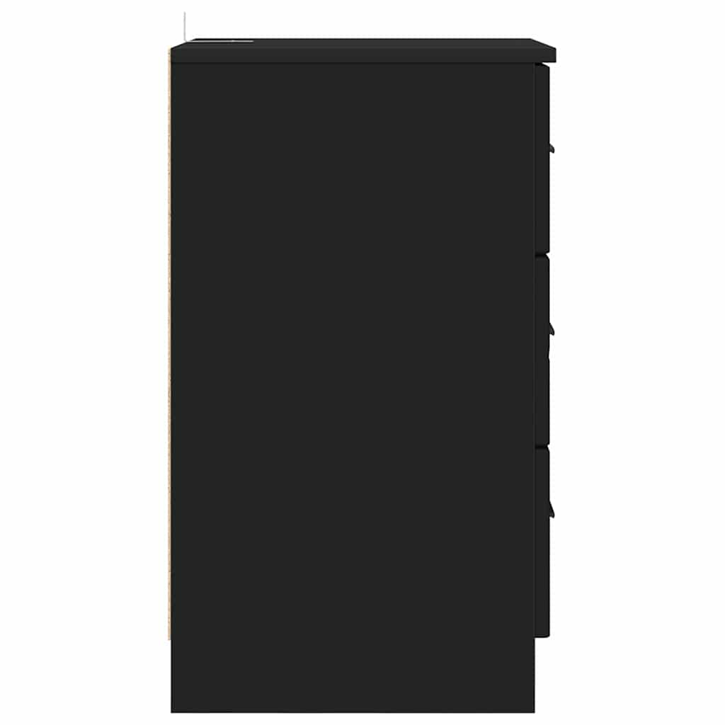 Armário de Cabeceira Preto 38 x 38 x 66 cm Madeira processada