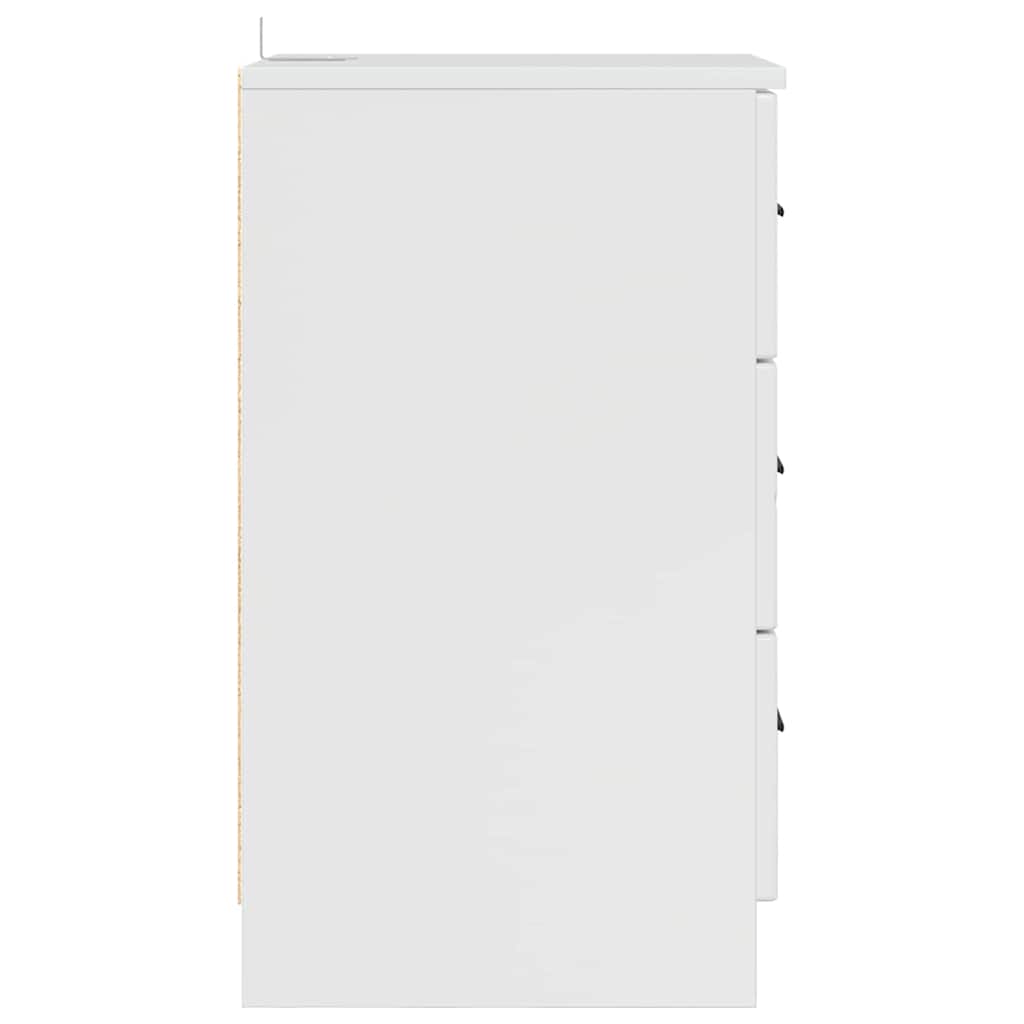 Armário de Cabeceira Branco brilhante 38 x 38 x 66 cm