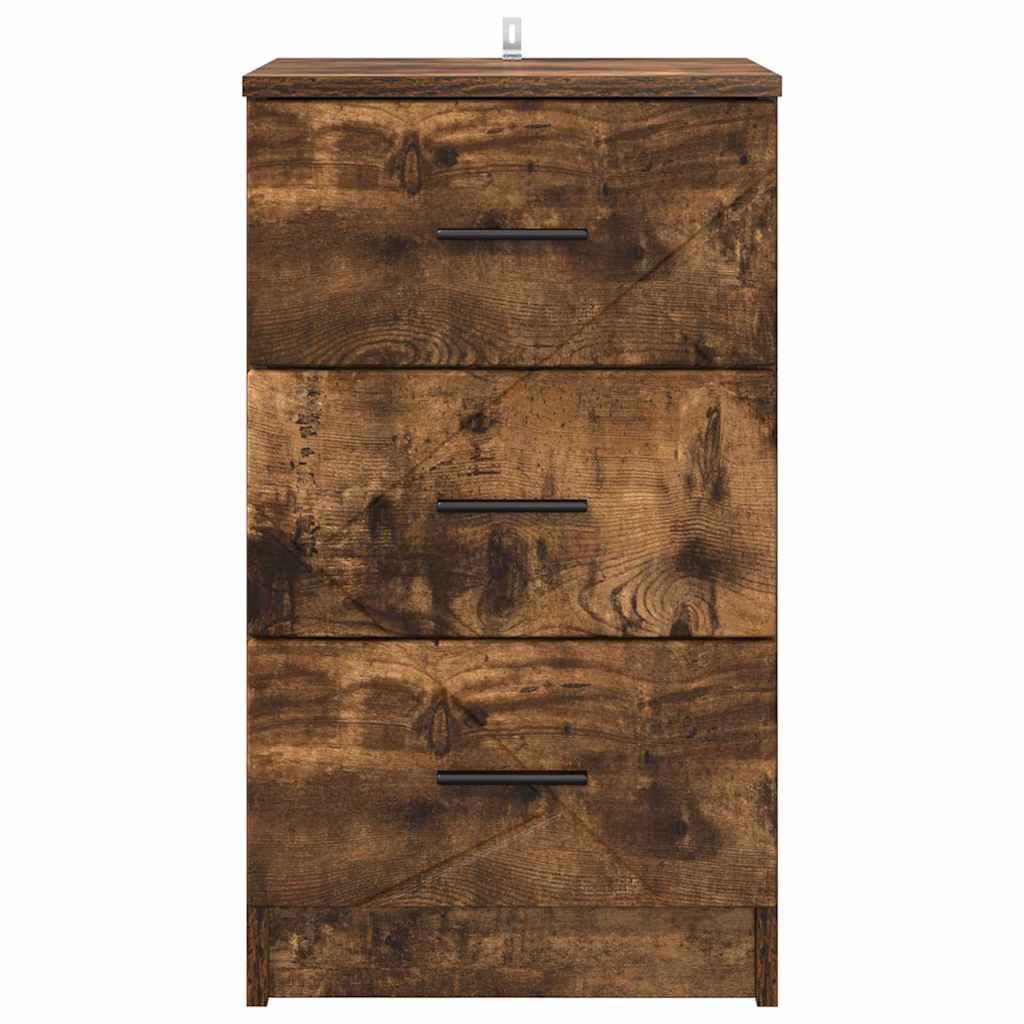 Armário de Cabeceira com gaveta Carvalho fumado 38 x 38 x 66 cm