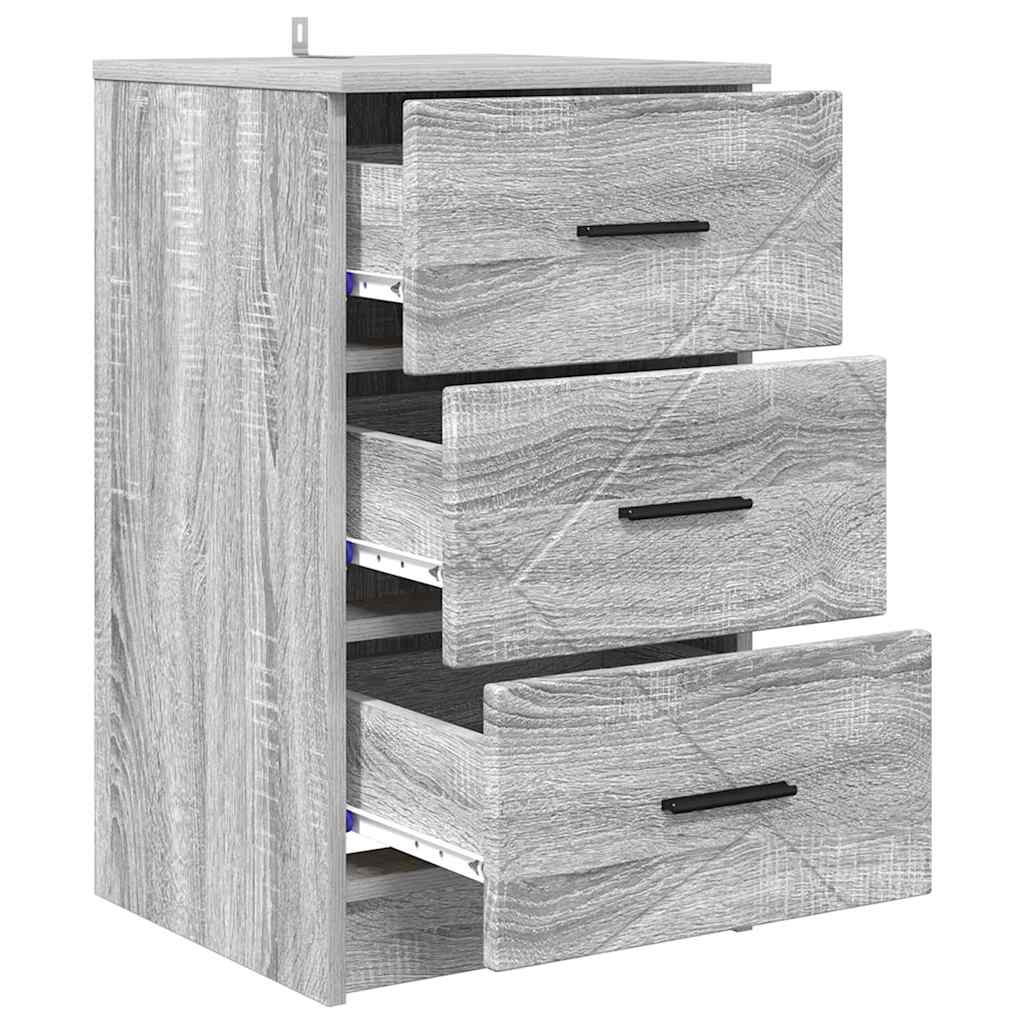 Armário de Cabeceira com gaveta Sonoma cinzento 38 x 38 x 66 cm