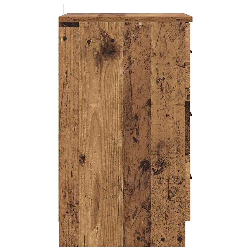 Armário de Cabeceira com gaveta Madeira antiga 38 x 38 x 66 cm