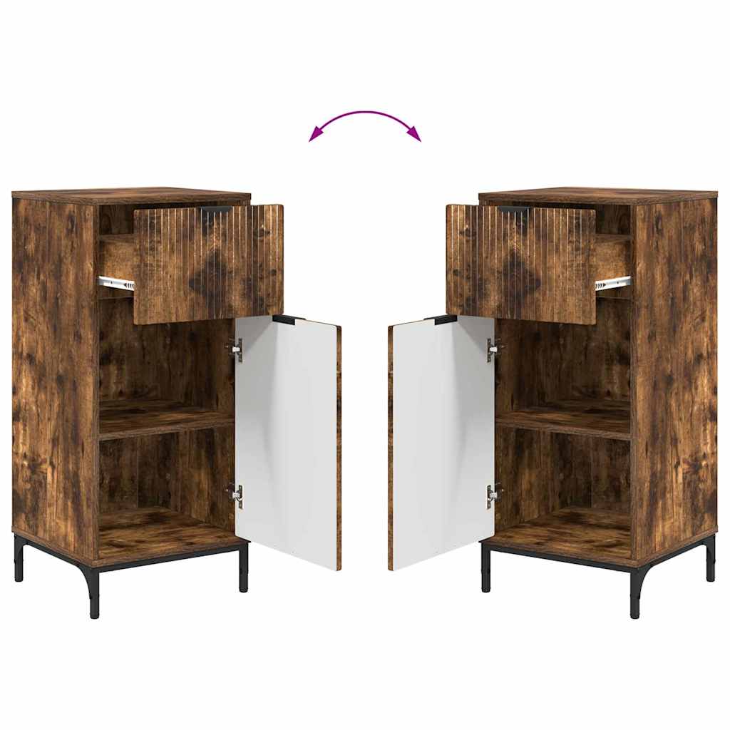 Armário de Banheiro com porta Carvalho fumado 39.5 x 36 x 88 cm