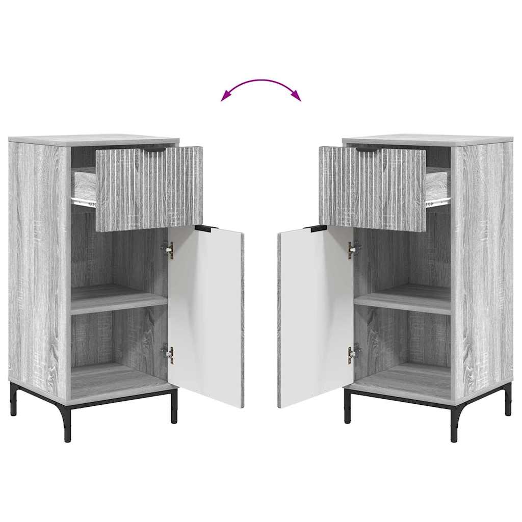 Armário de Banheiro com porta Sonoma cinzento 39.5 x 36 x 88 cm